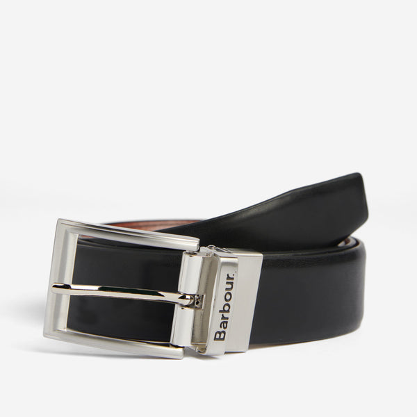 Barbour Men's Fife Reversible Leather Belt in Black/Brown