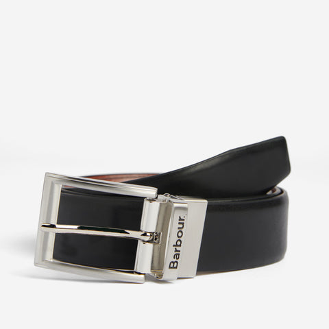 Barbour Men's Fife Reversible Leather Belt in Black/Brown