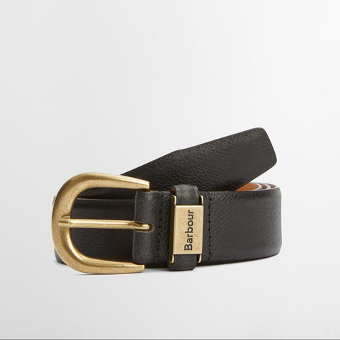 Barbour Men's Clyde Leather Belt in Black