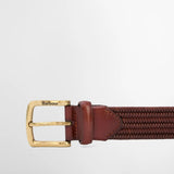 Barbour Stretch Leather Belt in Brown