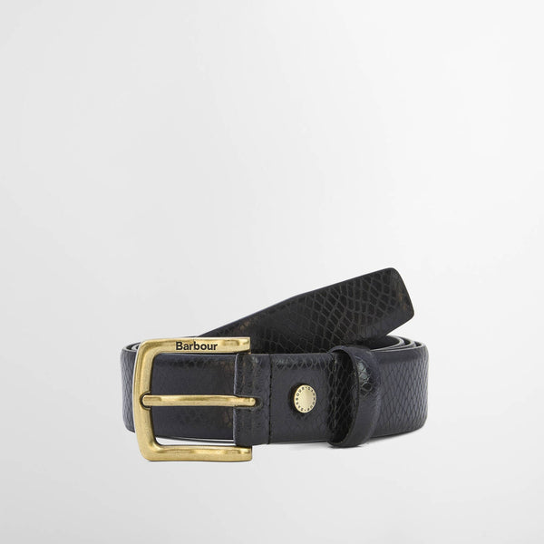 Barbour Men's Jaspar Leather Belt in Black