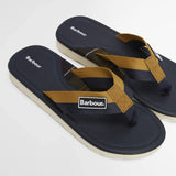 Barbour Men's Harker Toe-post Sandal in Navy/Ochre