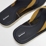Barbour Men's Harker Toe-post Sandal in Navy/Ochre