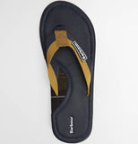 Barbour Men's Harker Toe-post Sandal in Navy/Ochre