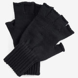 Barbour Fingerless Knitted Gloves in Black