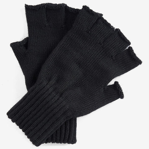 Barbour Fingerless Knitted Gloves in Black