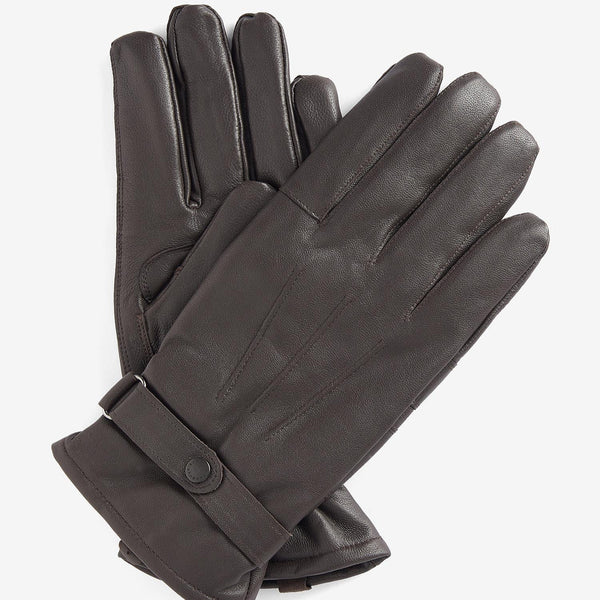 Barbour Mens Burnish Leather Gloves in Black