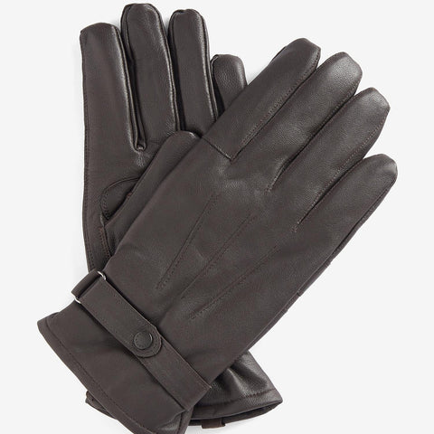 Barbour Mens Burnish Leather Gloves in Black