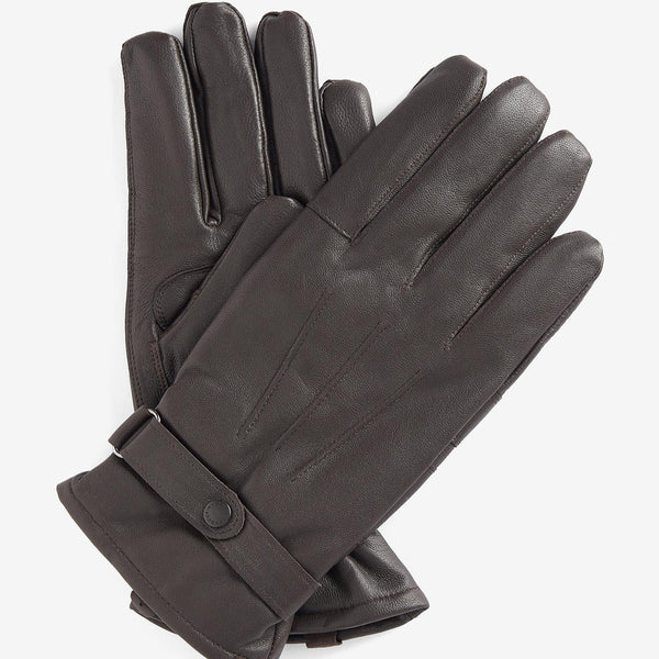 Barbour Mens  Burnish Leather Gloves in Brown
