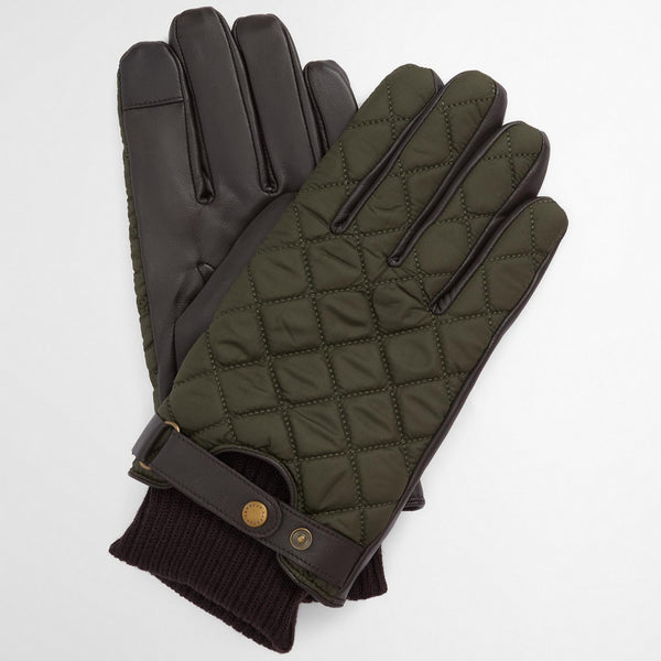 Barbour Mens Slingsby Gloves in Dark Olive