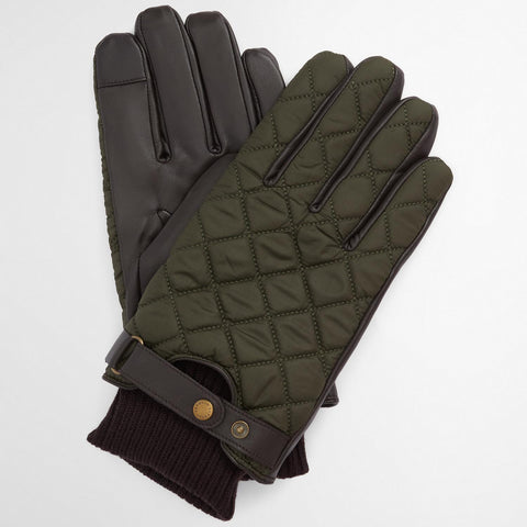 Barbour Mens Slingsby Gloves in Dark Olive