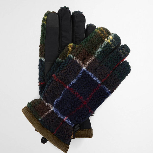 Barbour Field Tartan Fleece Gloves in Classic Tartan
