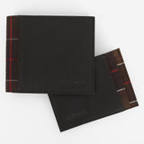 Barbour Leather Wallet & Card Holder Gift Set in Black/Classic Tartan