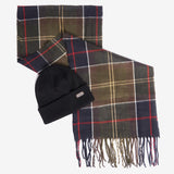 Barbour Swinton Beanie & Galingale Scarf Gift Set in Classic Tartan