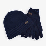 Barbour Men's Carlton Beanie and Glove Set in Navy