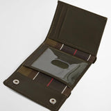 Barbour Brunton Leather Wallet & Keychain Gift Set in Dark Olive