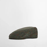 Barbour Men's Crieff Flat Cap in Olive/Red Overcheck