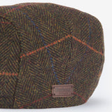 Barbour Men's Cheviot Flat Cap in Olive Herringbone