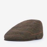 Barbour Men's Cheviot Flat Cap in Olive Herringbone