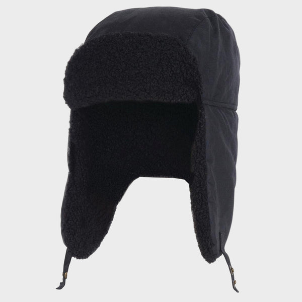 Barbour Men's Morar Wax Trapper Hat in Black