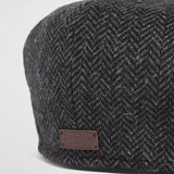 Barbour Men's Tweed Fyne Baker Boy Cap in Charcoal Grey