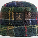 Barbour Men's Field Wax Bucket Hat in Sage Classic Tartan/Black
