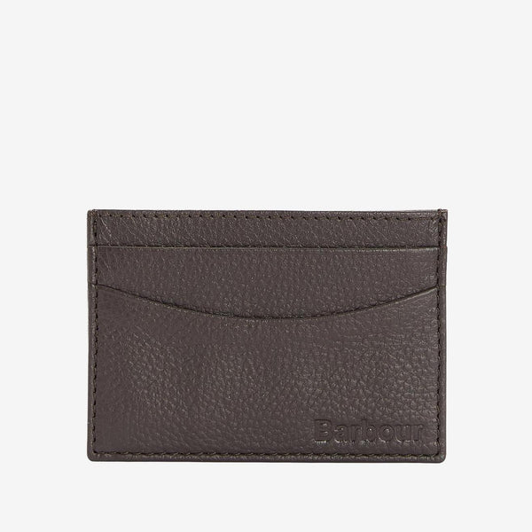 Barbour Amble Leather Card Holder in Dark Brown