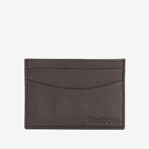 Barbour Amble Leather Card Holder in Dark Brown