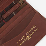 Barbour - Men's Colwell Small Leather Billfold Wallet in Brown/Classic Tartan