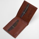 Barbour Men's Lunan Leather Billfold Wallet in Brown