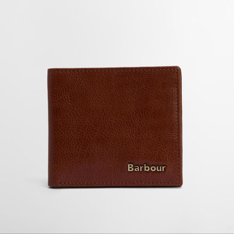 Barbour Men's Lunan Leather Billfold Wallet in Brown