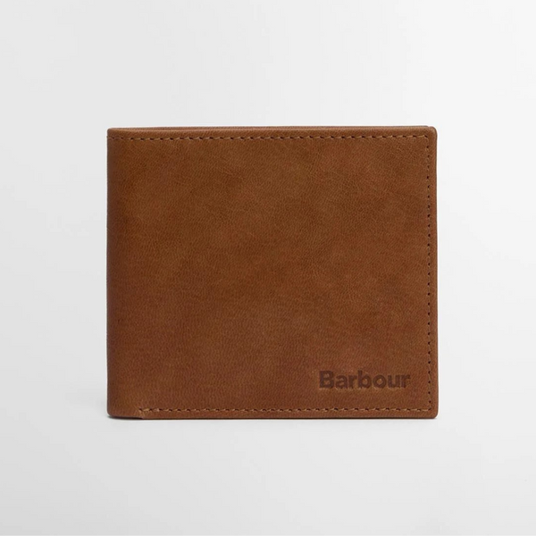 Barbour Men's Beauly Leather Billfold Wallet in Caramel