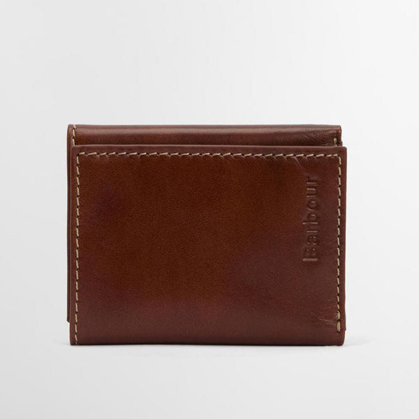 Barbour Bywell Leather Bifold Wallet in Heritage Brown
