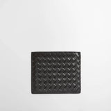 Barbour Farne Woven Leather Wallet in Black