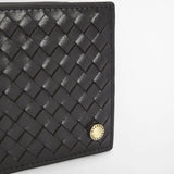 Barbour Farne Woven Leather Wallet in Black