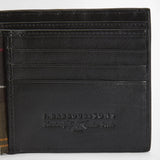 Barbour Farne Woven Leather Wallet in Black
