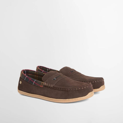Barbour Men's Albert Slipper in Brown Suede