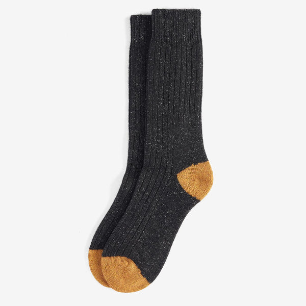 Barbour Men's Houghton Sock in Charcoal/Ochre