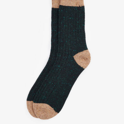 Barbour Men's Houghton Socks in Evergreen/Sandstone