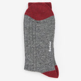 Barbour Men's Houghton Sock in Mid Grey/Red