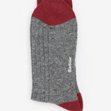 Barbour Men's Houghton Socks in Mid Grey/Red