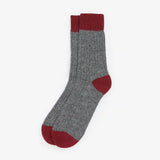 Barbour Men's Houghton Socks in Mid Grey/Red