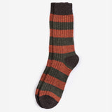 Barbour Men's Houghton Stripe Socks in Burnt Orange