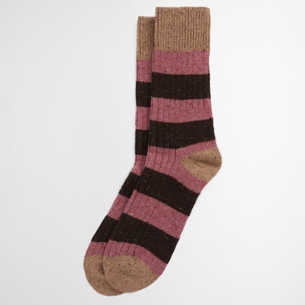 Barbour Men's Houghton Stripe Socks in Earth Pink