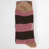 Barbour Men's Houghton Stripe Socks in Earth Pink