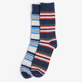 Barbour Men's Summer Stripe Socks 2 Pack in Navy Mix