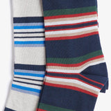 Barbour Men's Summer Stripe Socks 2 Pack in Navy Mix