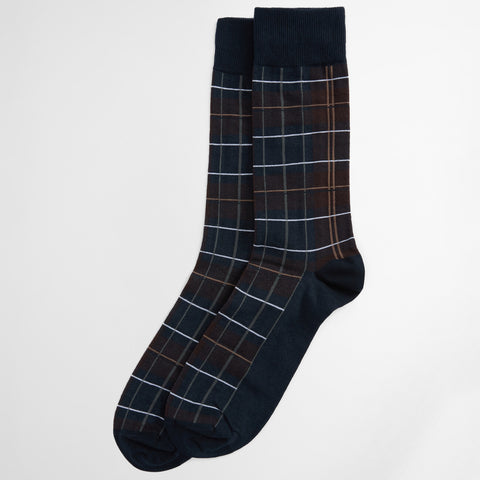 Barbour Men's Blyth Socks in Midnight Oak Tartan