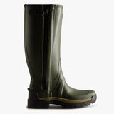 Hunter Men's Balmoral Tall Zip Tech Wellington Boots in Dark Olive