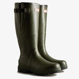 Hunter Unisex Balmoral Classic Side Adjustable Wellington Boots in Dark Olive